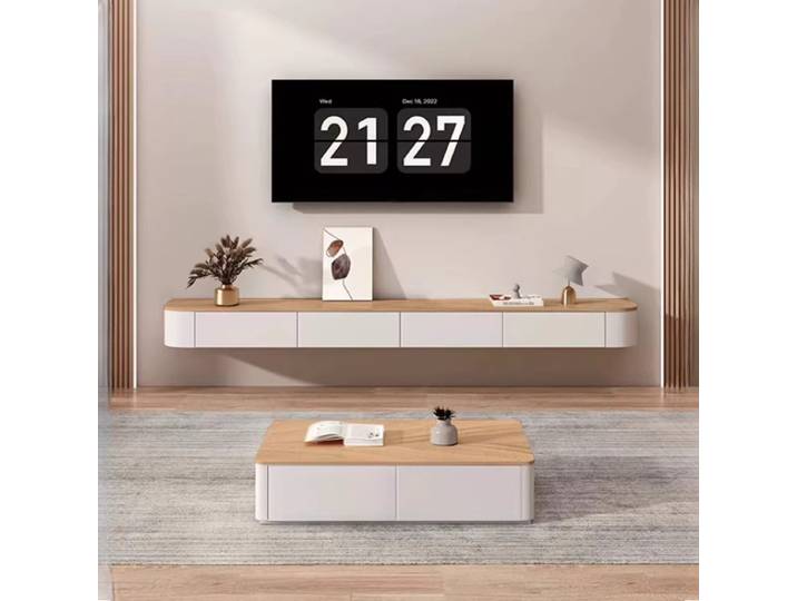 Meubles TV de luxe léger, supports TV industriels pour salon, meubles muraux de divertissement minimalistes en bois pour salon