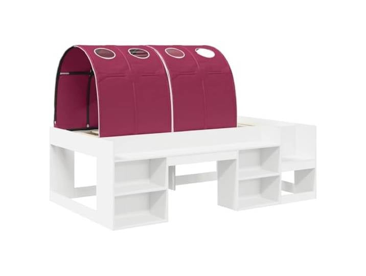 SKTQYQO Bett mit 3 Teilen Weiß Rot Mehrschichtiges Holz, modernes Design, rechteckige Form, für zeitgenössisches Zimmer