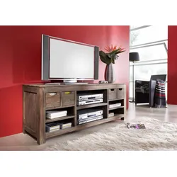 TV-Board Sheesham 148x50x62  grau geölt NATURE GREY #40