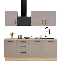 Küchenblock LINZ 220cm in Cubanit grau, ohne Geräte