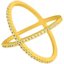 LEAF - RING X CRISS - CROSS - gold