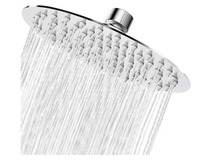 Regendusche 20cm Edelstahl Rund, Brausekopf Quadratisch Chrom, Selbstreinigend, Hochdruck