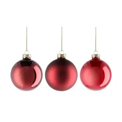 Weihnachtskugeln  16er Set   ¦ rot ¦ Glas,Aluminium Ø: 8.0