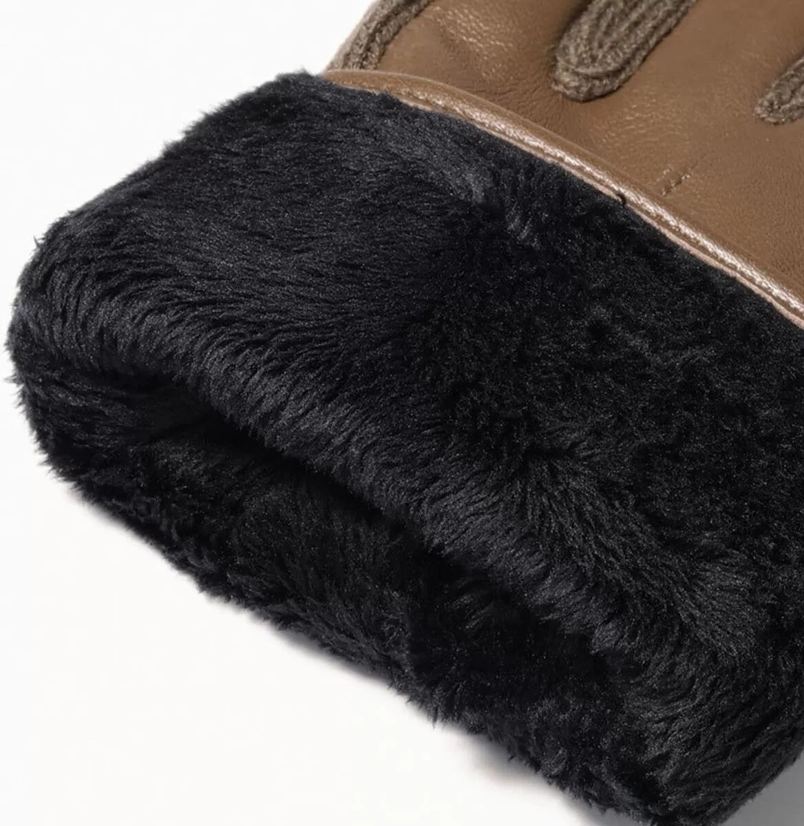 INF Warme Lammfellhandschuhe - Touchscreen-Winterhandschuhe für Herren und Damen M Khaki