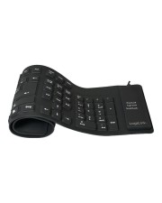 LogiLink Flexible Waterproof Tastatur PS/2 USB Deutsch Schwarz (ID0019A)