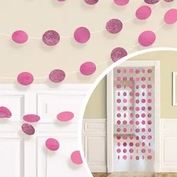 6 Glitzer Girlanden pink