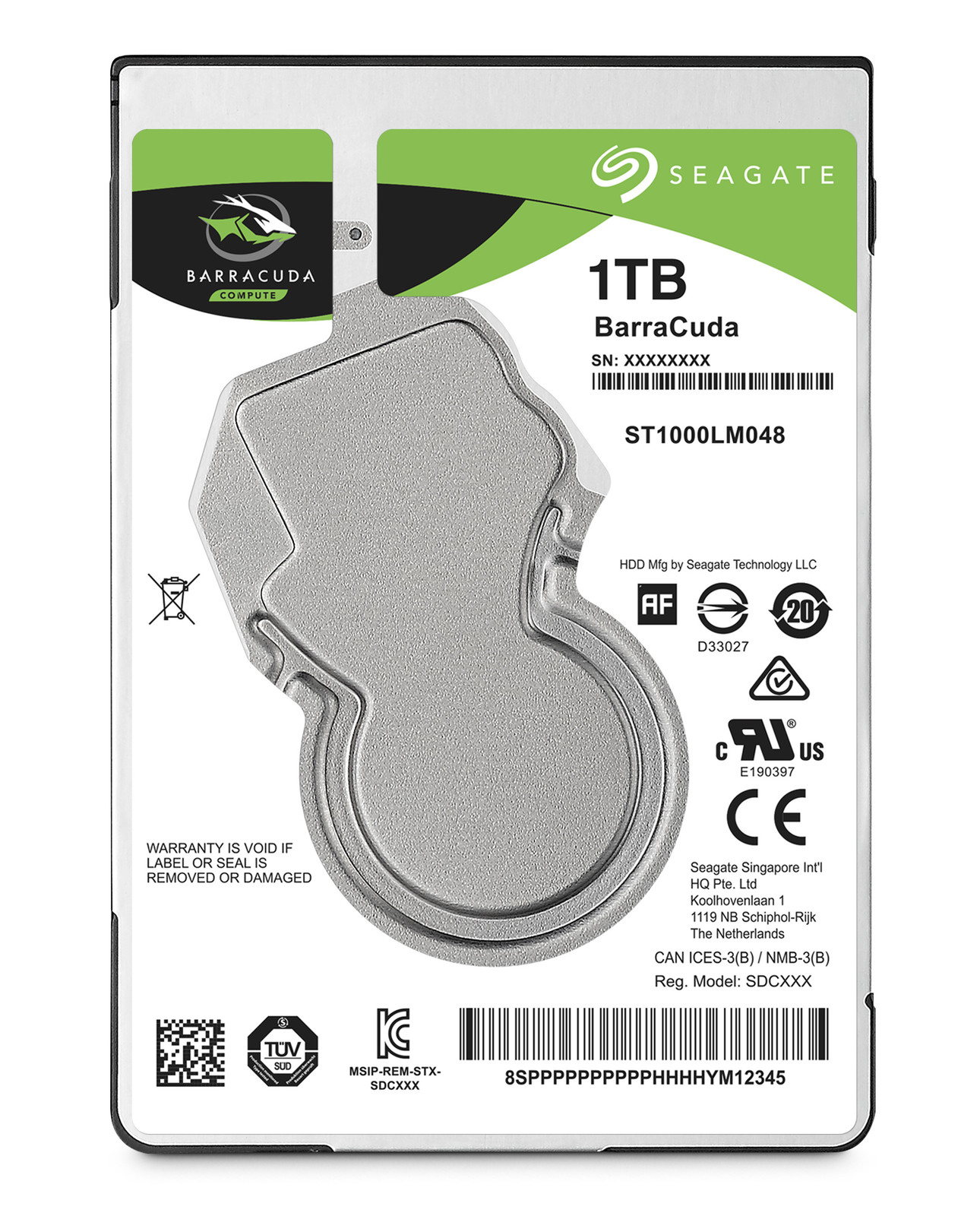 Seagate Barracuda 2.5 inch Interne Harde Schijf, 1 TB, 5400 rpm, 128 MB, SATA III