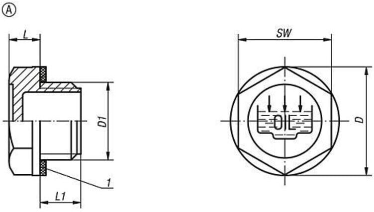 KIPP Verschlussschraube Form A M16x1,5 D21 ohne Entlüftung (K0454.1211615)
