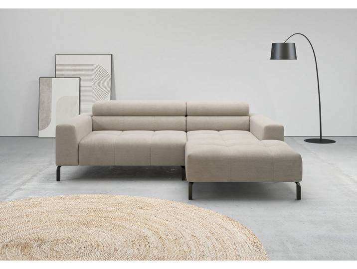 Home affaire Ecksofa Claya, 223 cm breit, L-Form, Kopfteilverstellung