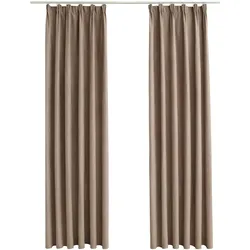 vidaXL Verdunkelungsvorhänge mit Haken 2 Stk. Taupe 140x225 cm