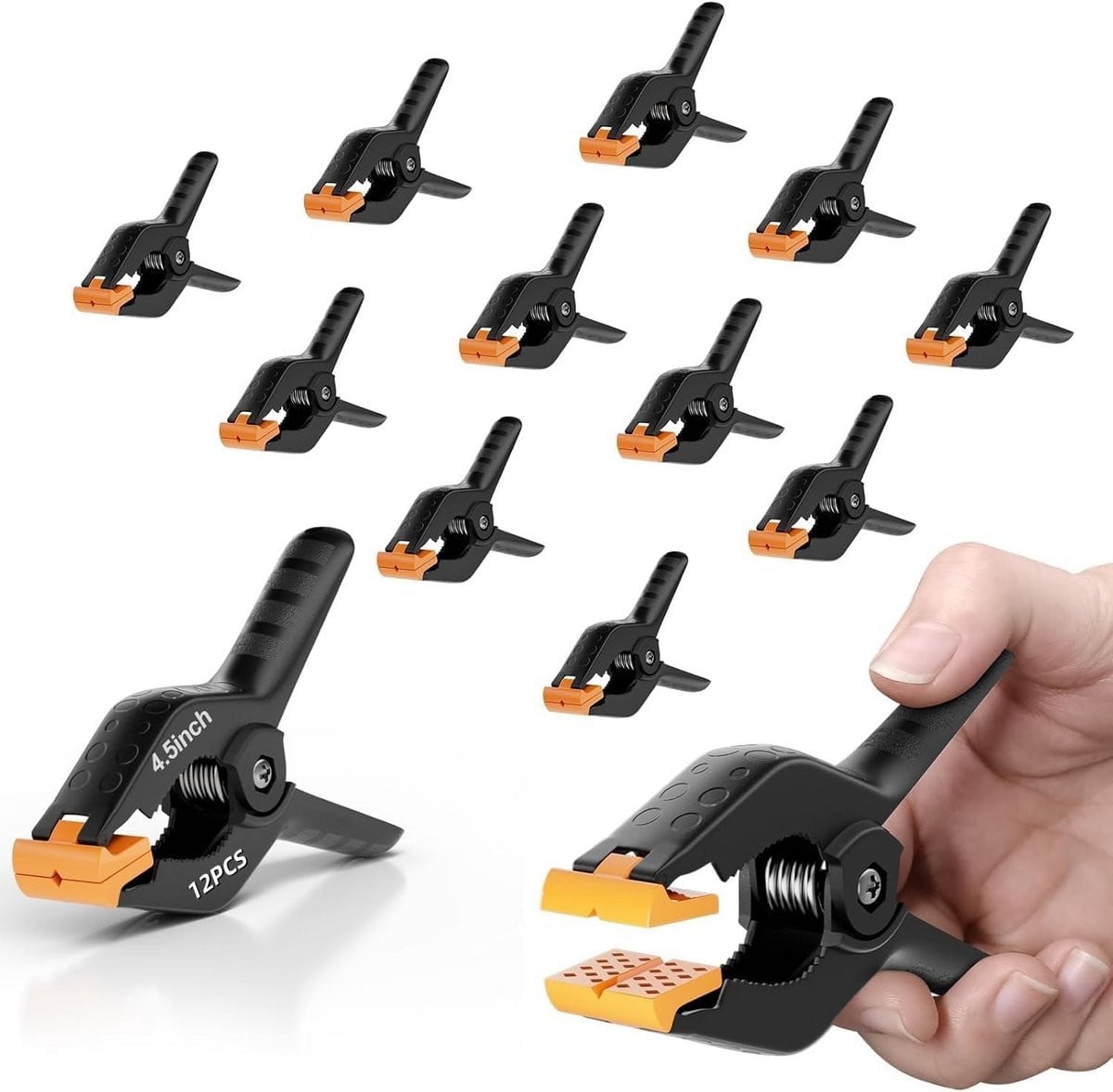 Robuuste Veerklemmen 12 stuks voor Achtergrond, Studio en Hobby