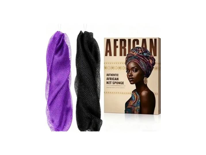 GÉNÉRIQUE - Kit d'éponge à filet africain, violet, avec fil - 90 g