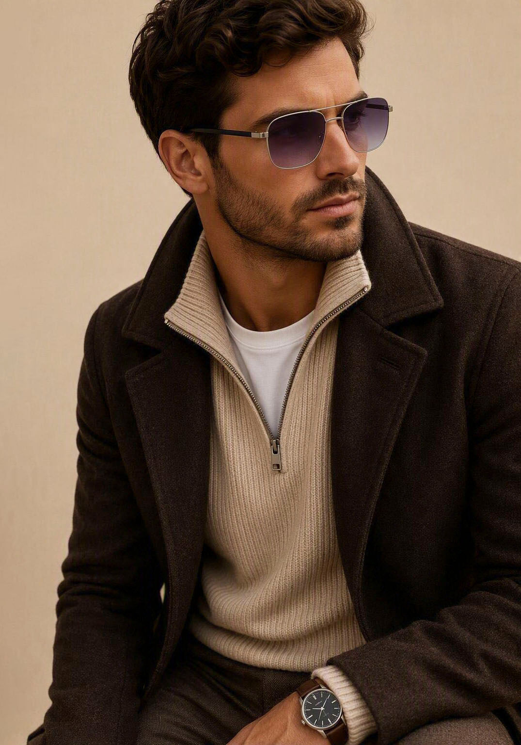 Sonnenbrille MAN'S WORLD, Herren, grau (silberfarben), unifarben, Sonnenbrillen Sonnenbrille, im zeitlos edlem Design silberfarben Einheitsgröße