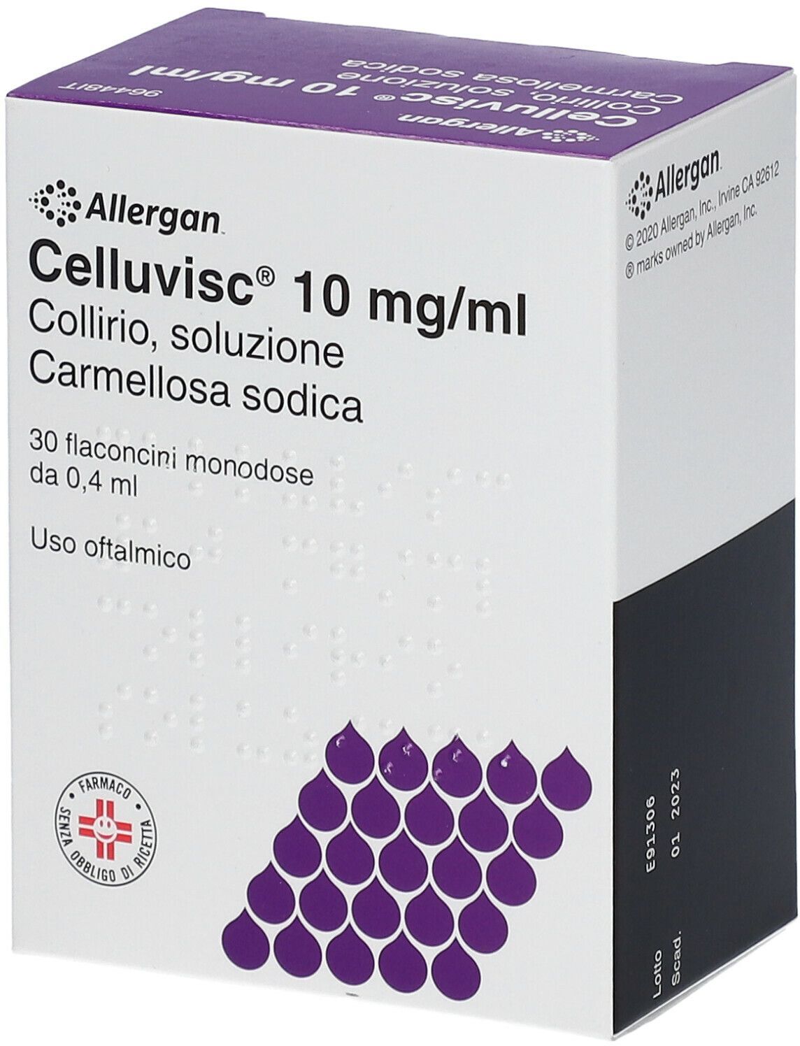 ABBVIE Srl Allergan Celluvisc Collirio, 30 Monodose da 0,4 ml