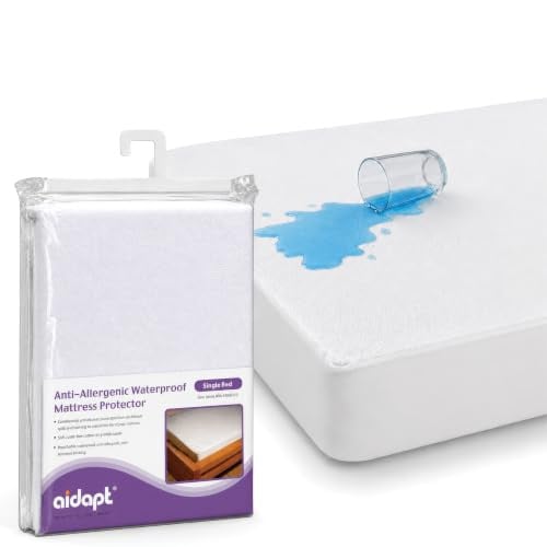 Aidapt VM850 Anti-allergische waterdichte matrasbeschermer voor eenpersoonsbed, wit