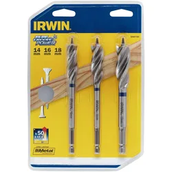 Irwin, Bohrereinsatz, Holzspiralbohrer Set 3tlg. (14, 16, 18 mm)