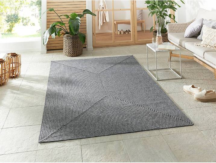 Tapis intérieur/extérieur Trenzado A Gris/Gris lumineux Polypropylène 200 x 290cm
