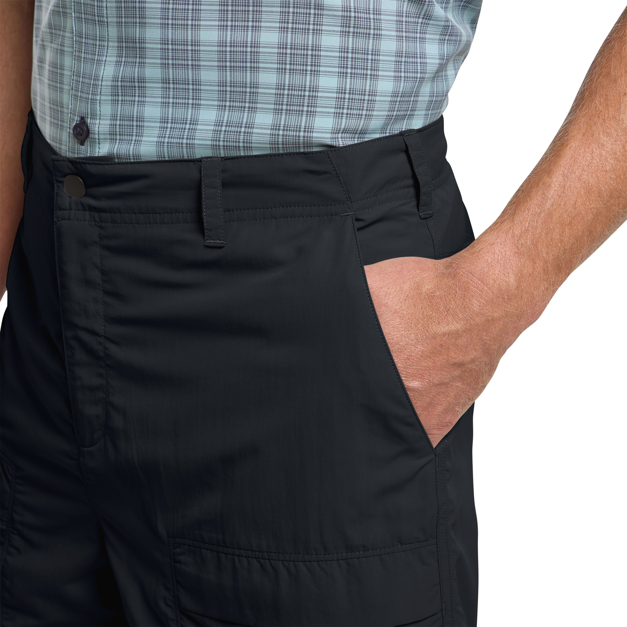 Shorts JACK WOLFSKIN "TIHAMA SHORTS M", Herren, Gr. 48, Normalgrössen, blau (schwarz, navy), Obermaterial: 100% Polyamid. Futter: 100% Polyester, Hosen Shorts schwarz, navy 48, Normalgrössen