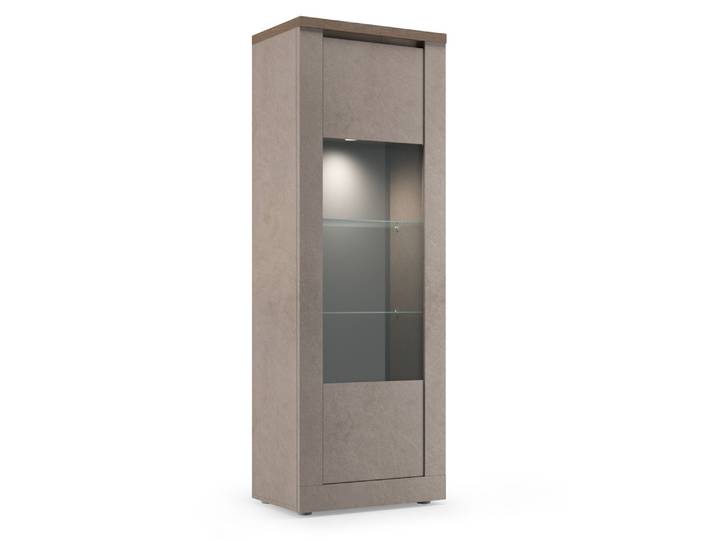 Vitrine 1 porte Savona bronze/chene - Basika