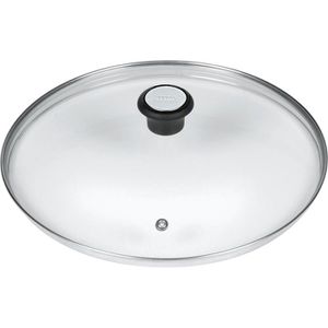 Tefal Topfdeckel 280979.12, mit Edelstahlring, aus Glas, mit Kunststoffknauf und Dampfventil, Ø 32 cm