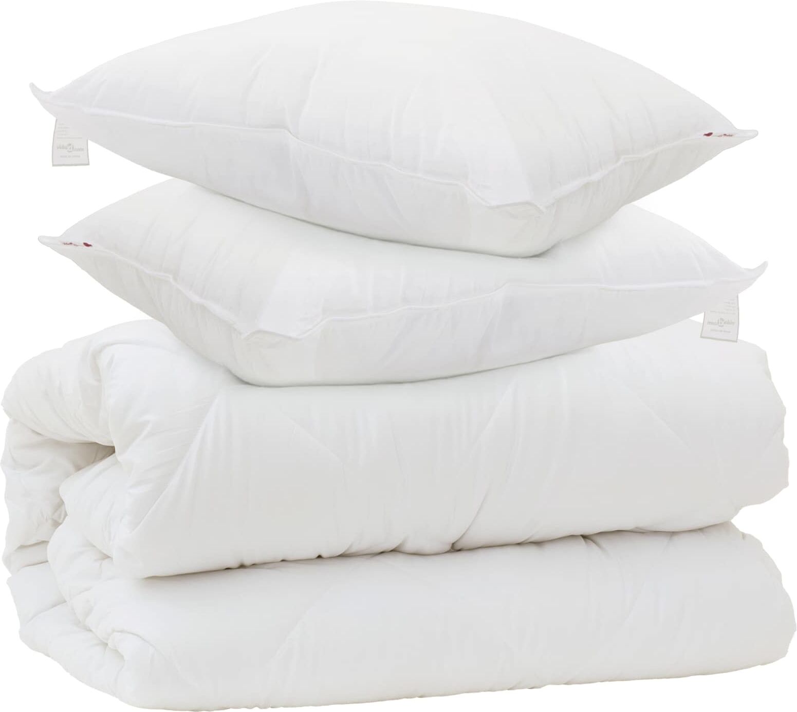 vidaXL Couette avec Oreillers avec oreiller 3 pièces Blanc Microfibre