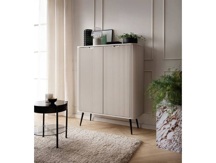 Designer Kommode Zelo II - Beige - Schwarz - Luxusbetten24