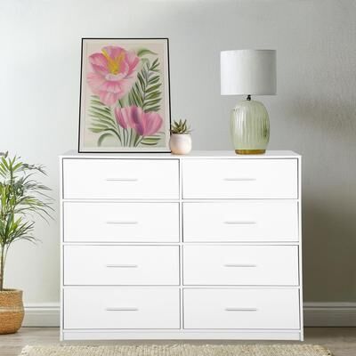 Modern Designs Modern 8-Drawer Large Fabric Dresser With Sturdy Wood Frame