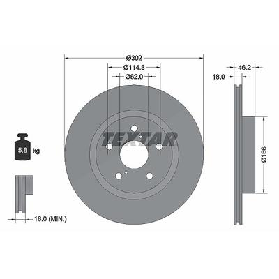 Textar Bremsscheibe [Hersteller-Nr. 92093500] für Toyota