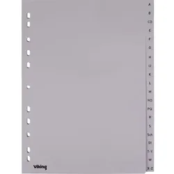 Viking A - Z Alphabetische Register DIN A4 Grau 20-teilig PP (Polypropylen) 11 Löcher