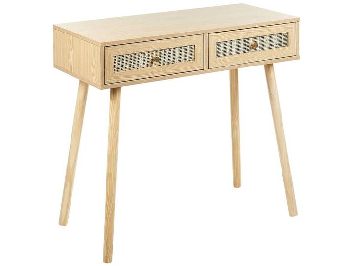 KONSOLENTISCH Rattan hellbraun 2 Schubladen Odell