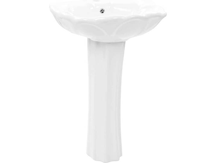 vidaXL Freistehendes Waschbecken mit Säule Keramik Weiß 580x510x200 mm