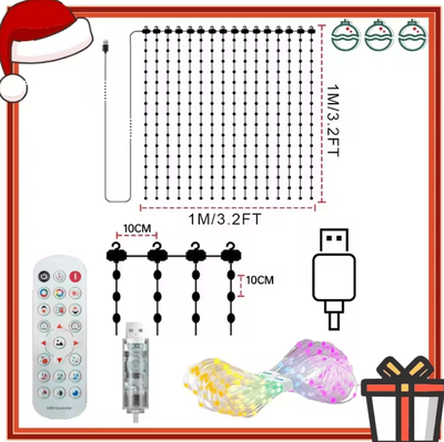 Inspire Curations Smart DIY Pattern LED Curtain Lights 3.3ft 400leds usb