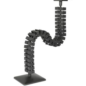 Oskar-Lehmann Kabelführung KUBA Slim Line, zum Anschrauben, Gliederkette für Schreibtische, 5,6 x 76 cm, schwarz
