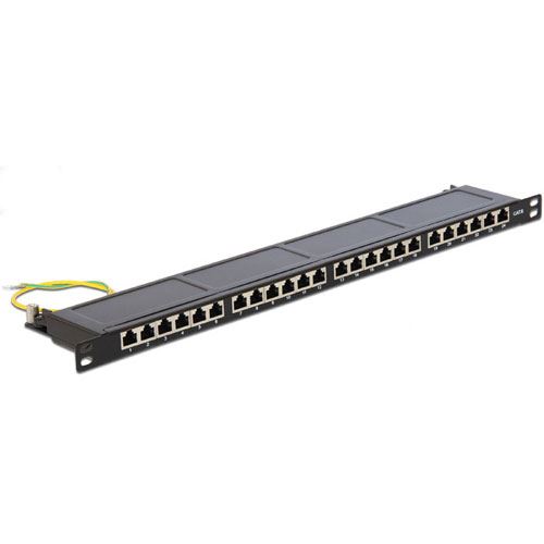 Delock 19" Patchpanel 24-Port Cat6 0.5 HE schwarz