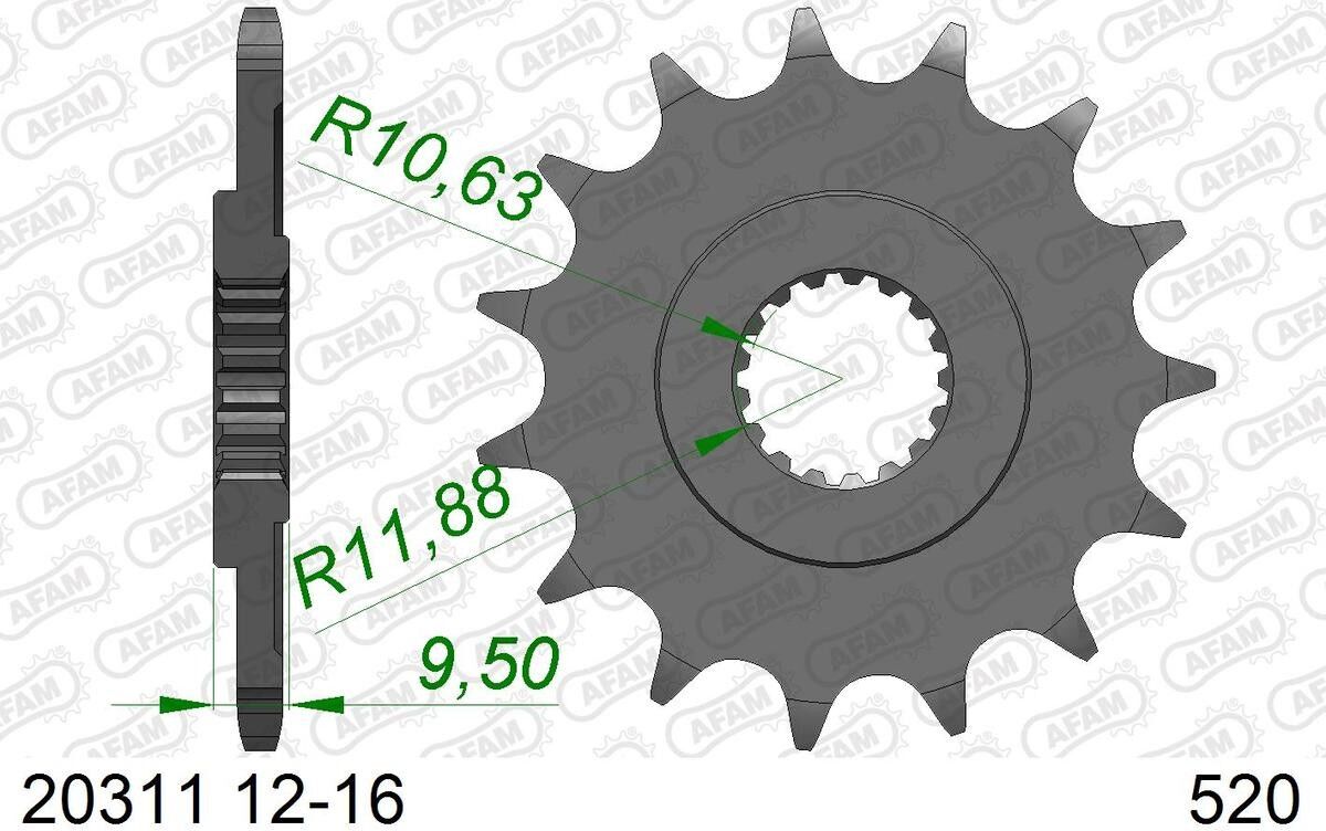 AFAM 20311-12 Chain Pinion