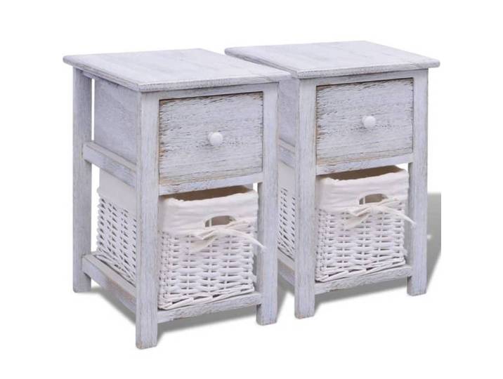 JILL'S - Ensemble de 2 armoires de chevet Table de chevet Lot de 2 - Bois Blanc OCT91515533