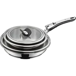 WMF Compact Cuisine Topf-Set, 3-teilig, Pfannenset + Topfset, Silber, Schwarz