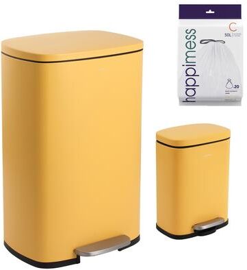 happimess 13-Gallon Trash Can with Soft-Close Lid and FREE Mini Trash Can