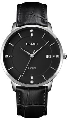 Everyday Crate SKMEI 1801 Mens Quartz Watch Casual Calendar Waterproof Wristwatch silver Black