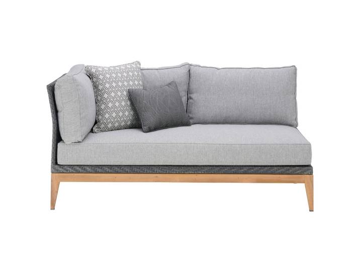 Amatio Loungesofa, Dunkelgrau, Holz, Metall, Kunststoff, Textil, Teakholz, massiv, Füllung: Polyurethan (PUR),Polyurethan (Pur), 160x71x92 cm, Gartenmöbel, Loungemöbel, Outdoor-Sofas
