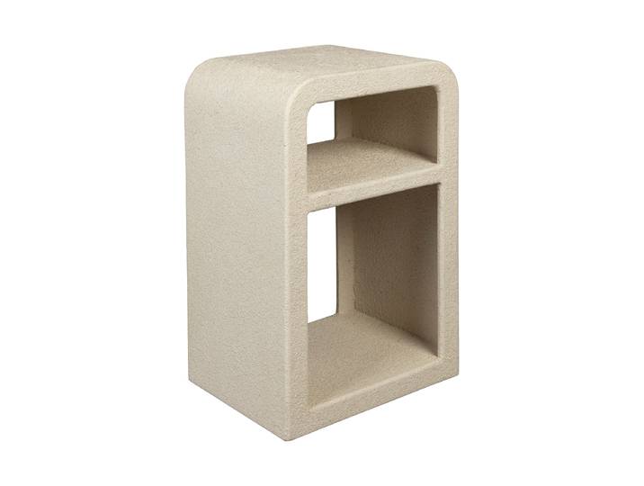 Design Beistelltisch/Nachtisch „Veda“, aus recyceltem Marmor Beige Dutchbone