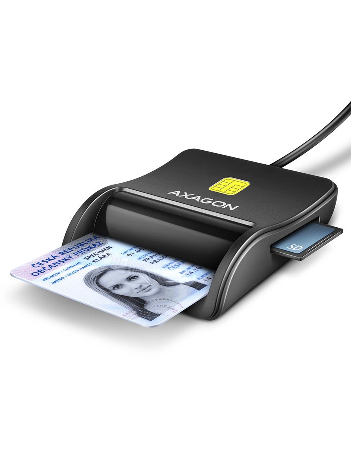 AXAGON USB-A Smart Card & SD / microSD / SIM / Smart Card Flatreader