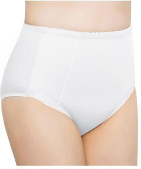 Plus Size Women's Exquisite Form®2-Pack Control Top Lace Shaping Panties by Exquisite Form in White (Size L)