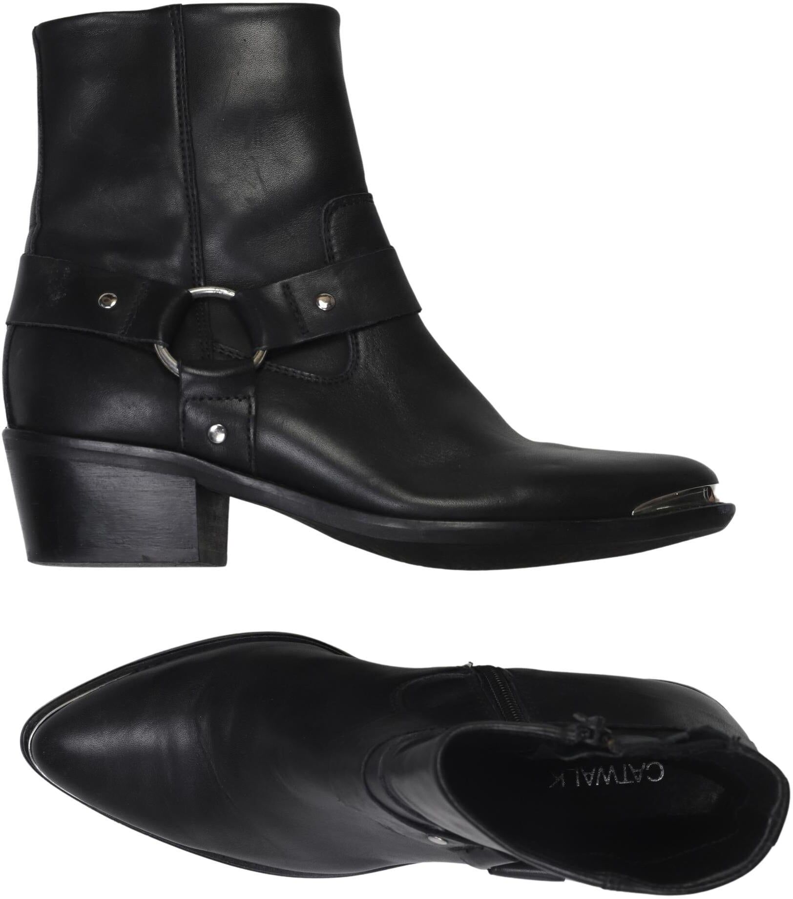 Catwalk Damen Stiefelette, Schwarz, Gr. EU 38, Leder - Second Hand
