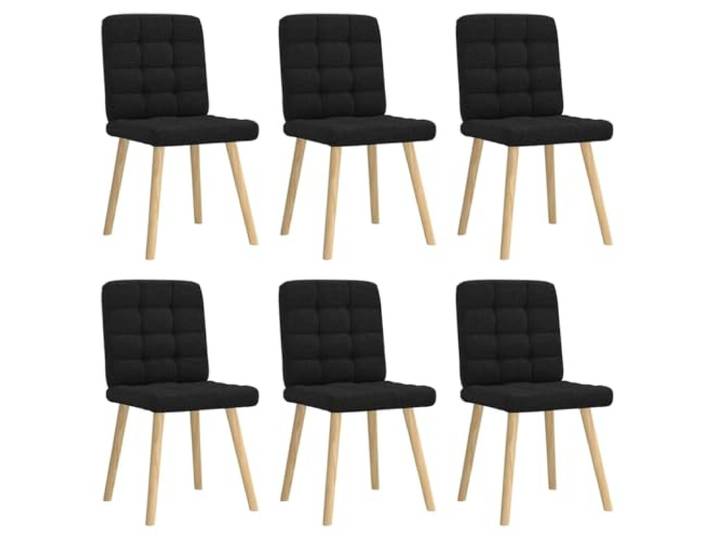 KDVXBCQJH Esszimmerstühle 6er Set Polsterstühle Schwarz Metall Holz Bequeme Polsterstühle mit dicker Schaumstofffüllung und stabilem Holz-Metall-Gestell für Küche, Esszimmer und Gästezimmer.