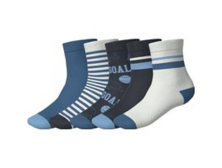 LUPILU® Chaussettes bouclette intégrée pour tout-petits, 5 paires. (blanc-bleu, 23-26)