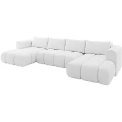 WOHNLANDSCHAFT CLOUD-U 405x185x90 Weiß Bouclé