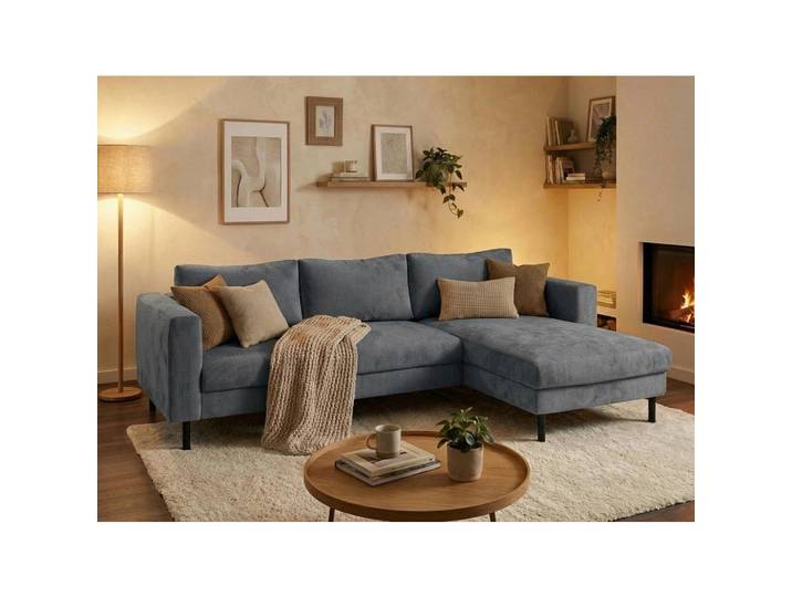Trendmanufaktur Eckschlafsofa, Dunkelgrau, Metall, 4-Sitzer, 232x161 cm, Made in Europe, Rücken echt, Armteil links, rechts, Wohnzimmer, Sofas & Couches, Schlafsofas, Schlafsofas mit Bettkasten