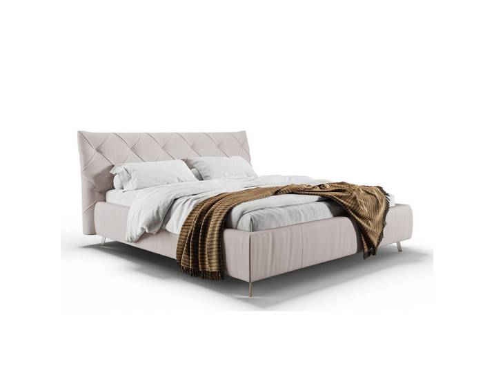 Kawola Polsterbett Anny Hellgrau Leder, 140x200 cm, Schlafzimmer, Bett, Polsterbetten