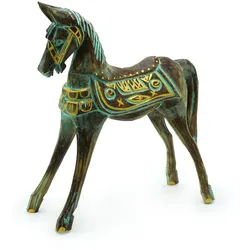 Large Gold & Turquoise Horse 32 cm